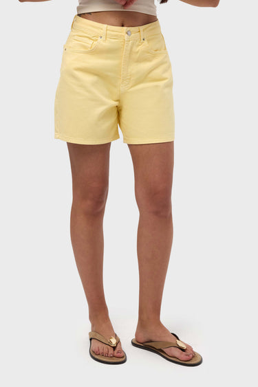 MINI DENIM SHORT - LEMON