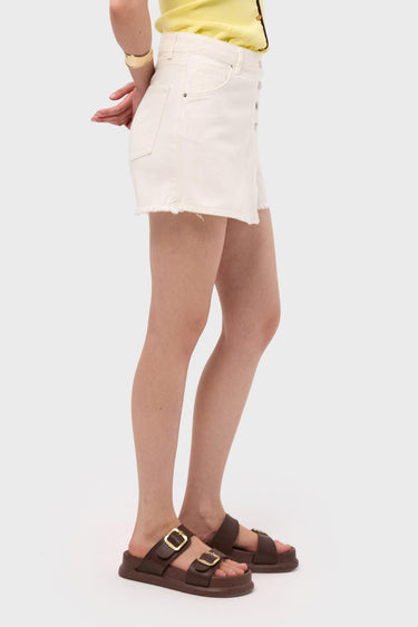MINI DENIM SKORT - OFF WHITE