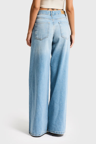 ELENA PALAZZO MID RISE JEANS - POWDER