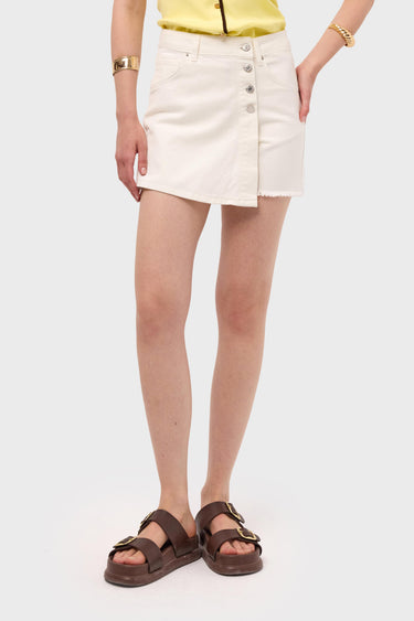 MINI DENIM SKORT - OFF WHITE
