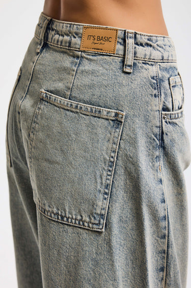 MEGA BALLOON MID RISE JEANS - BLEACHED