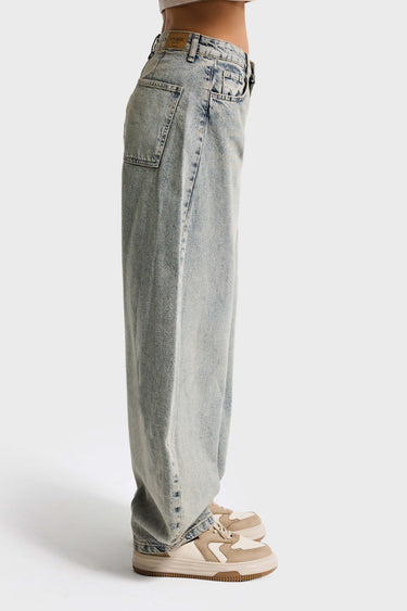 MEGA BALLOON MID RISE JEANS - BLEACHED