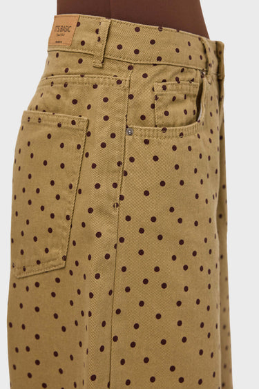 POLKA BAGGY LOW RISE JEANS - MUSTARD