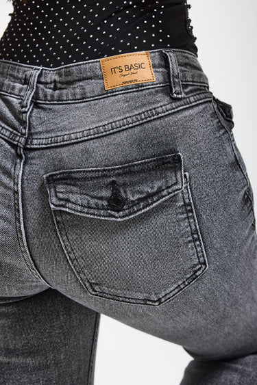 OLIVIA MID RISE FLARE - ASH