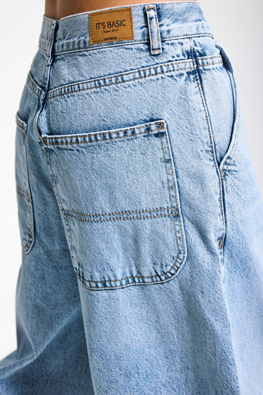 NORA SKATER MID RISE JEANS - SKY