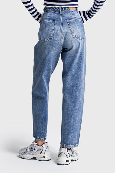 JUNE RELAXED MID RISE JEANS - AQUA