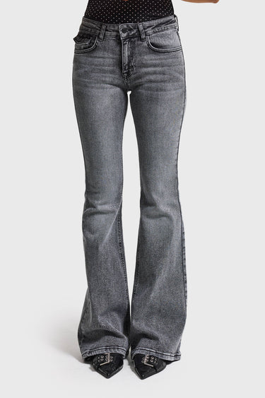 OLIVIA MID RISE FLARE - ASH