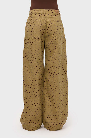 POLKA BAGGY LOW RISE JEANS - MUSTARD