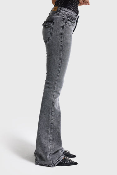 OLIVIA MID RISE FLARE - ASH