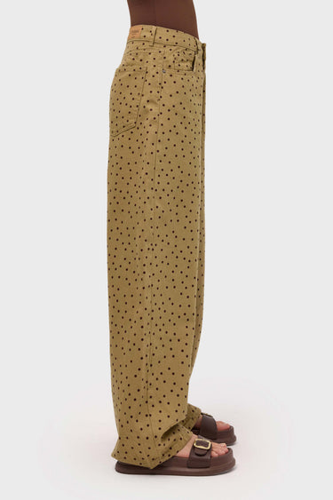 POLKA BAGGY LOW RISE JEANS - MUSTARD