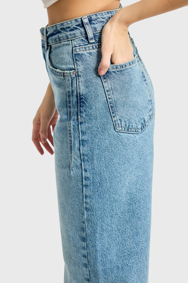OLEA WIDE HIGH RISE JEANS - BLEACHED