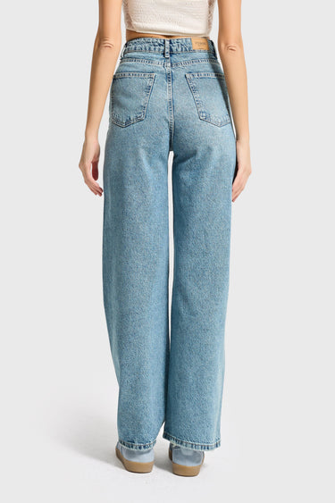 OLEA WIDE HIGH RISE JEANS - BLEACHED