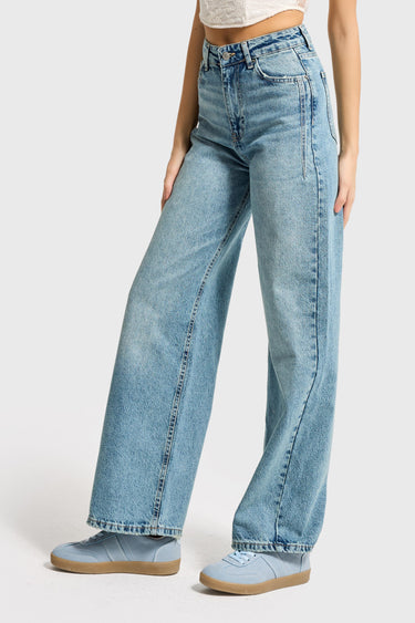 OLEA WIDE HIGH RISE JEANS - BLEACHED