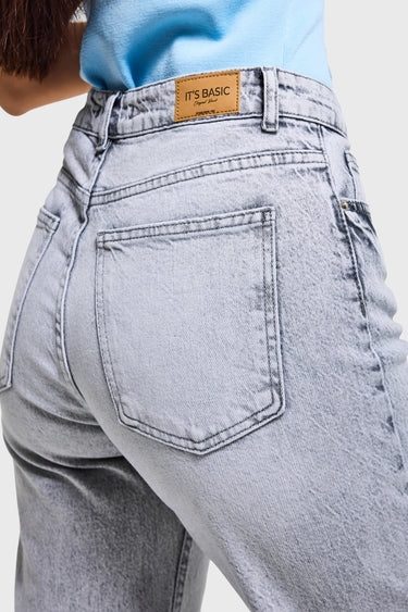 FLARE MID RISE JEANS - GRAY