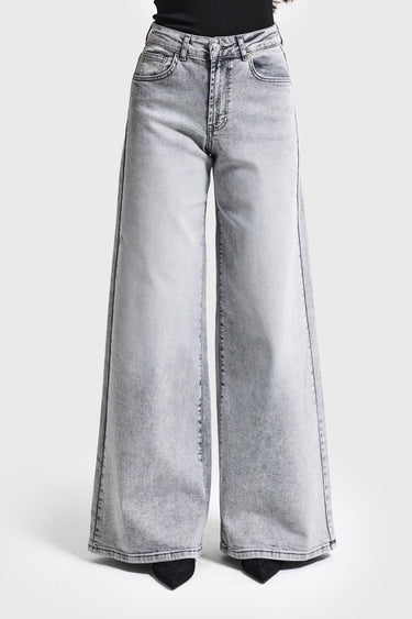 Palazzo High Rise Jeans - Ash