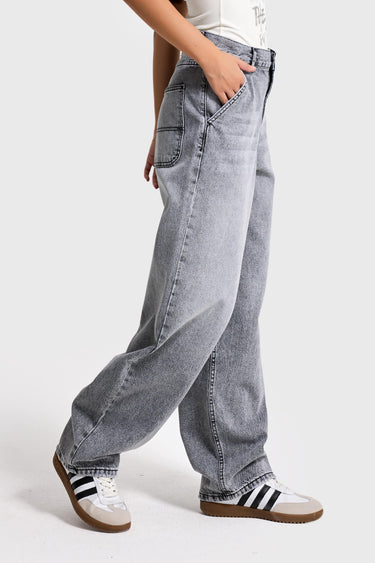 NORA Skater Mid Rise Jeans - Gray