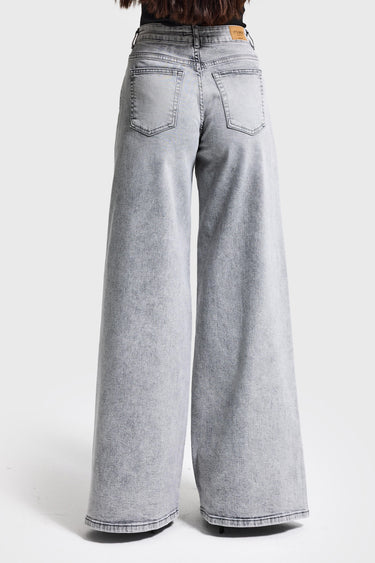 Palazzo High Rise Jeans - Ash