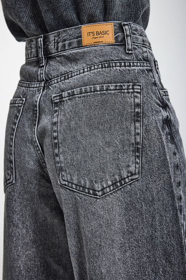 ELENA PALAZZO MID RISE JEANS - GRAY