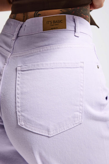 PALAZZO MID RISE JEANS - LILAC