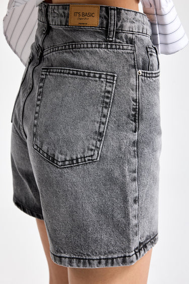MINI DENIM SHORT - GRAY
