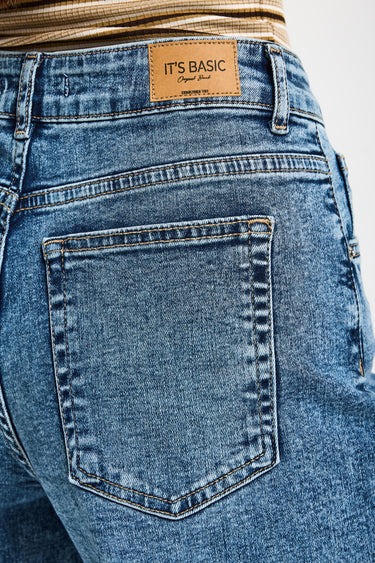 PALAZZO HIGH RISE JEANS - AZURE