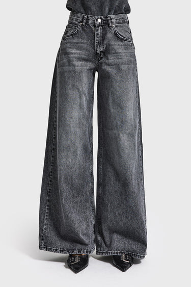 ELENA PALAZZO MID RISE JEANS - GRAY