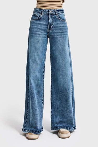 PALAZZO HIGH RISE JEANS - AZURE