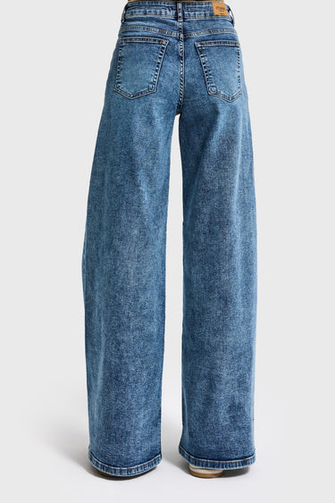 PALAZZO HIGH RISE JEANS - AZURE