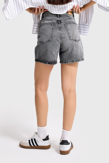MINI DENIM SHORT - GRAY