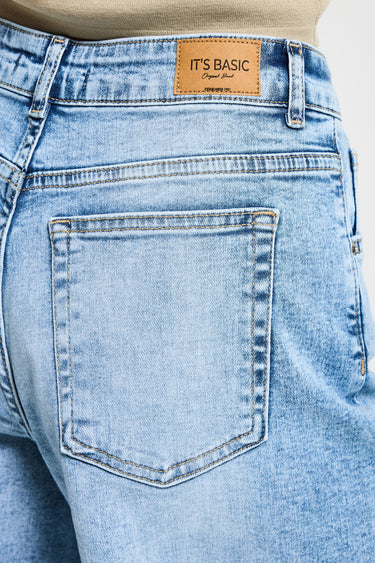 PALAZZO HIGH RISE JEANS - BLEACHED