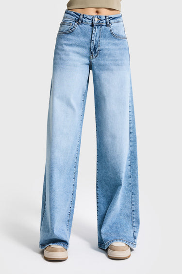 PALAZZO HIGH RISE JEANS - BLEACHED