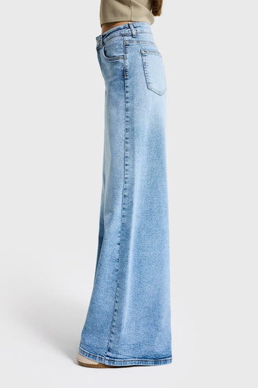PALAZZO HIGH RISE JEANS - BLEACHED
