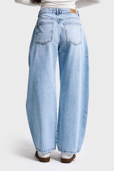 BARREL BALLOON MID RISE JEANS - AQUA