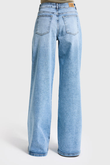 PALAZZO HIGH RISE JEANS - BLEACHED