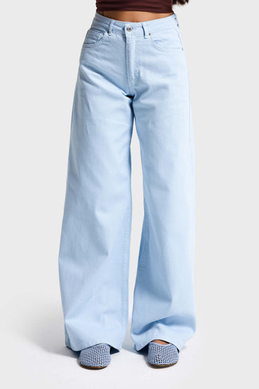 PALAZZO MID RISE JEANS - AQUA