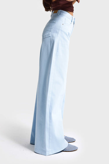 PALAZZO MID RISE JEANS - AQUA
