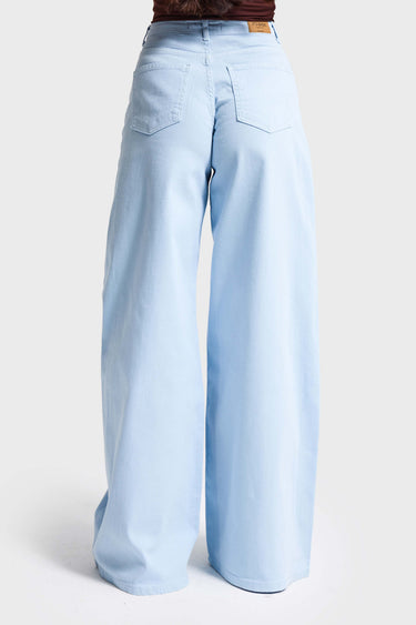 PALAZZO MID RISE JEANS - AQUA