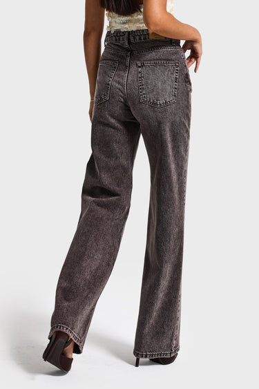 EMMA STRAIGHT MID RISE JEANS - Stone