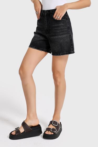 MINI DENIM SHORT - GRAPHITE