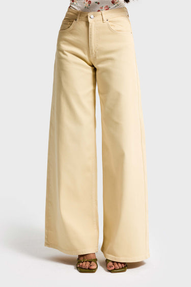 PALAZZO MID RISE JEANS - PEACH