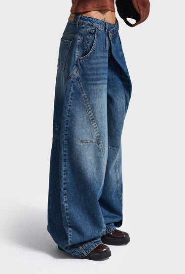 CROSS BARREL LOW RISE JEANS