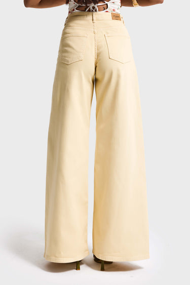 PALAZZO MID RISE JEANS - PEACH