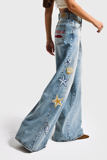 PALAZZO MID RISE JEANS