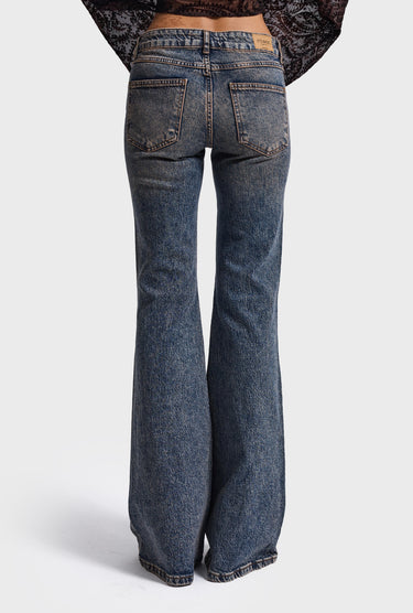 FLARE MID RISE JEANS - CORNFLOWER