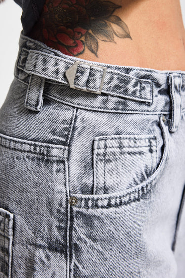 Skater Mid Rise Jeans - Light Gray