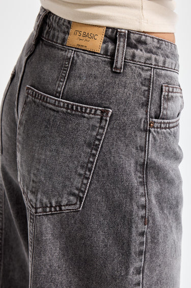 PALAZZO LOW RISE JEANS - STEEL
