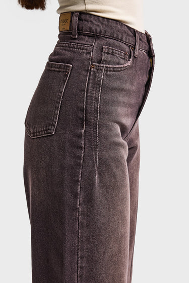 Olea WIDE HIGH RISE JEANS - COFFEE