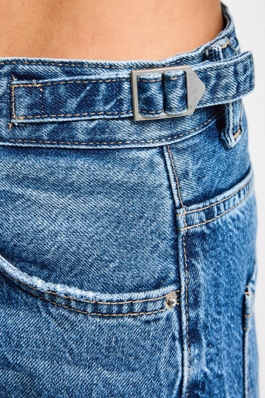 SKATER MID RISE JEANS - NAVY