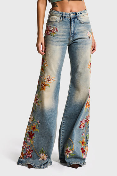 FLARE MID RISE JEANS