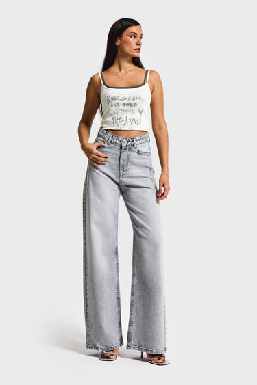 OLEA WIDE HIGH RISE JEANS - GRAY